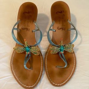MISS TRISH OF CAPRI Dragonfly Sandals Sz 38 w/ Box